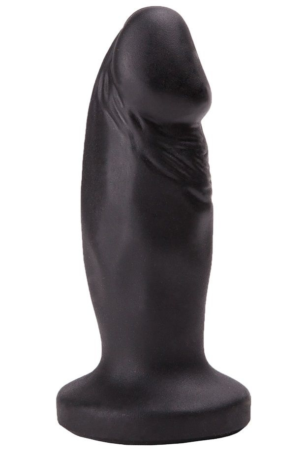 Чёрный анальный фаллос с ограничительным основанием - 12 см. купить в секс шопе