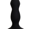 Чёрная анальная пробка с полостями для сжатия и легкого введения - 11 см. купить в секс шопе