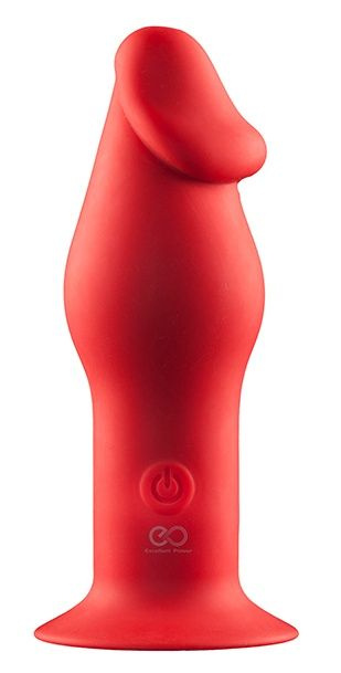 Красный силиконовый анальный вибромассажер  - 12,7 см. купить в секс шопе