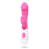 Розовый вибратор с клиторальным стимулятором и 30 режимами вибрации - 19,3 см. купить в секс шопе
