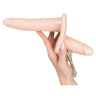 Телесный женский страпон с вагинальной пробкой Strap-On Duo - 15 см. купить в секс шопе