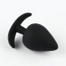 Черная силиконовая анальная пробка Soft-touch - 5,3 см. купить в секс шопе