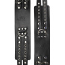 Широкие черные кожаные наручники без подкладки купить в секс шопе