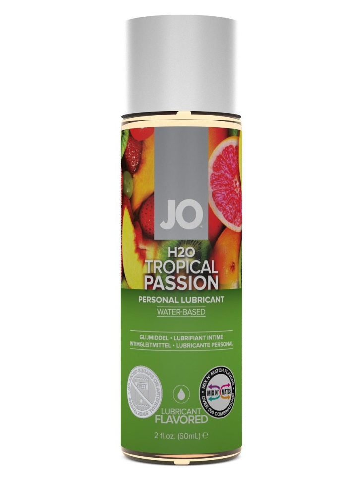 Лубрикант на водной основе с ароматом тропических фруктов JO Flavored Tropical Passion - 60 мл. купить в секс шопе