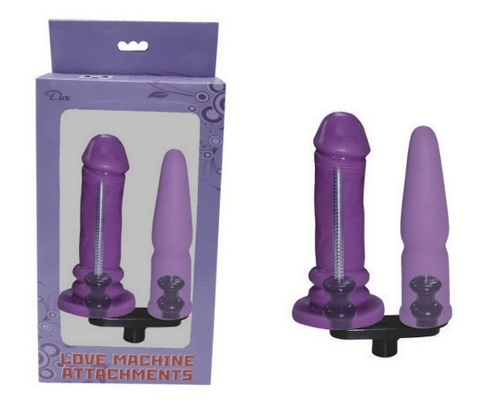 Фиолетовая двойная насадка для секс-машин купить в секс шопе