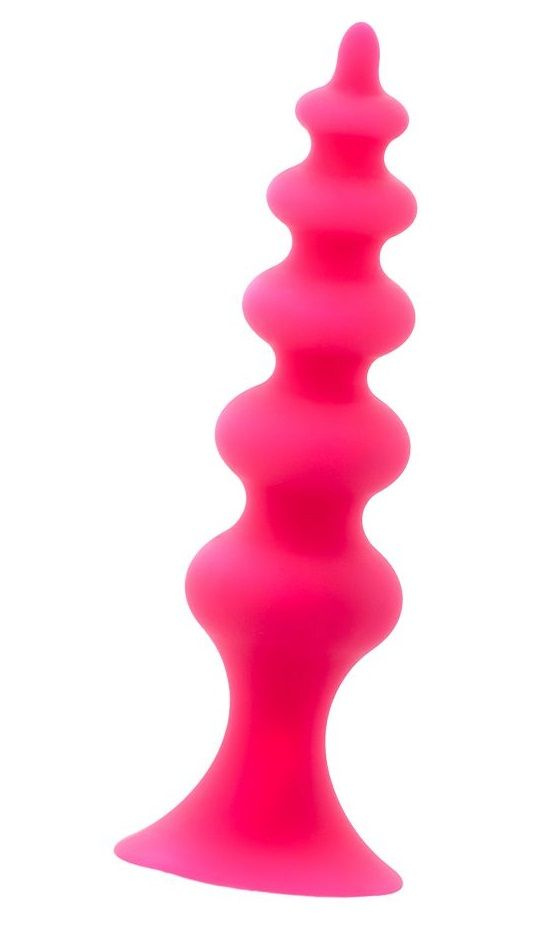 Розовая анальная ёлочка из силикона купить в секс шопе