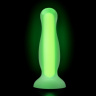 Зеленая, светящаяся в темноте анальная втулка Mortimer Glow - 12,5 см. купить в секс шопе