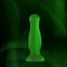 Зеленая, светящаяся в темноте анальная втулка Mortimer Glow - 12,5 см. купить в секс шопе
