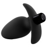 Черная анальная вибропробка Silicone Saddle Plug - 12,1 см. купить в секс шопе