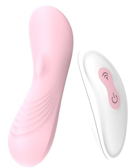 Розовый клиторальный стимулятор REMOTE LAY-ON VIBE купить в секс шопе