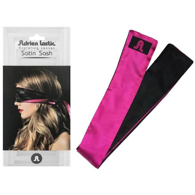 Черно-розовая атласная повязка на глаза Satin Sash купить в секс шопе