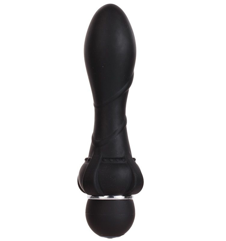 Чёрный вибромассажер для анальной стимуляции PURRFECT SILICONE ANAL VIBRATOR BLACK - 12,7 см. купить в секс шопе