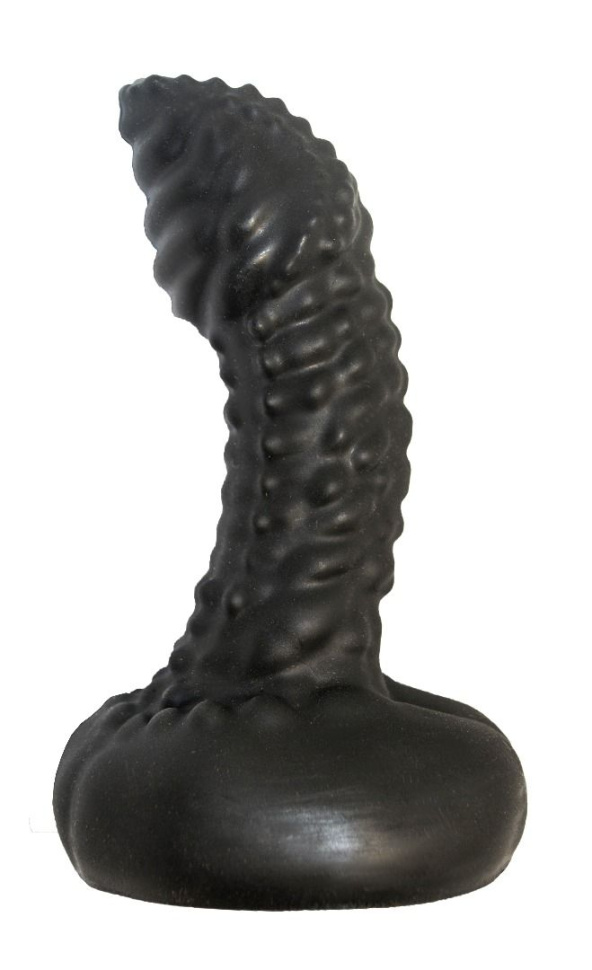 Чёрный анальный плаг с пупырышками для стимуляции простаты - 9,5 см. купить в секс шопе