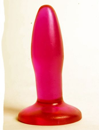 Розовая анальная пробка с широким основанием - 10 см. купить в секс шопе