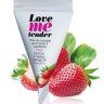Съедобное согревающее массажное масло Love Me Tender Strawberry с ароматом клубники - 10 мл. купить в секс шопе