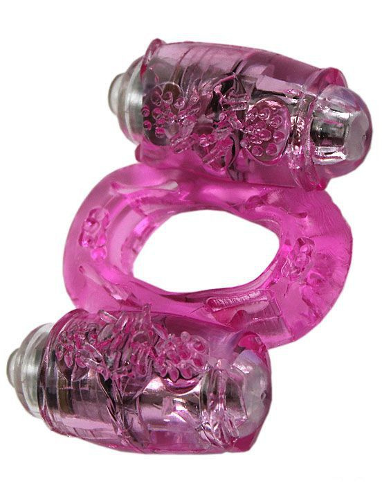 Эрекционное кольцо с 2 виброэлементами купить в секс шопе