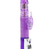Фиолетовый виброкомпьютер «Бабочка» с ротацией и функцией Up Down - 24 см. купить в секс шопе