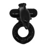 Чёрное эрекционное виброкольцо Sweet Ring с дельфинчиком купить в секс шопе