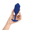 Синяя пробка для ношения с вибрацией Snug Plug 4 - 14 см. купить в секс шопе