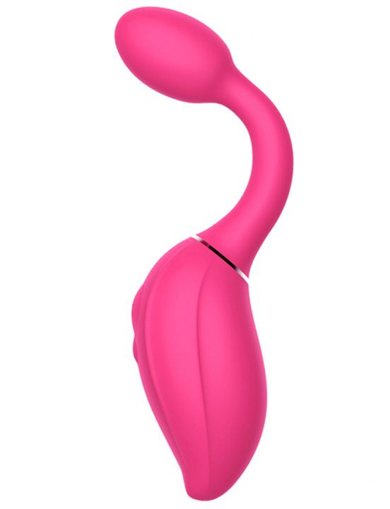 Розовый расширяющийся вибратор Gina - 19,4 см. купить в секс шопе