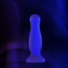 Голубая, светящаяся в темноте анальная втулка Namor Glow - 12,5 см. купить в секс шопе