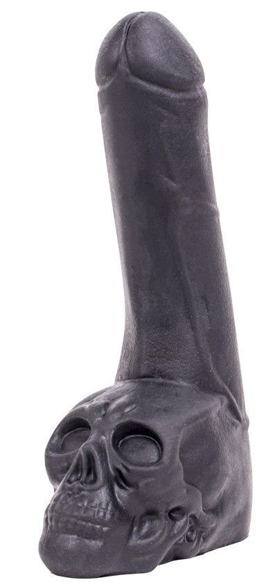 Черный фаллоимитатор-гигант с черепом Cock with Skull - 28 см. купить в секс шопе