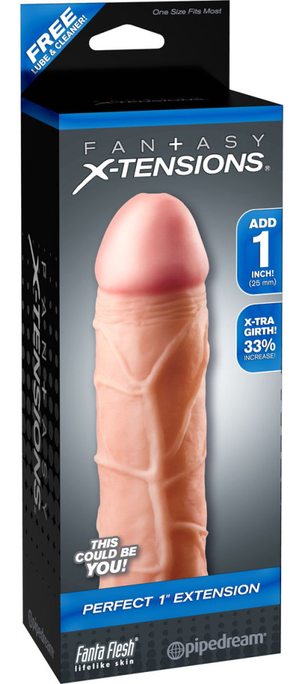 Телесная насадка Perfect 1  Extension - 17,7 см. купить в секс шопе