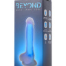 Прозрачно-синий фаллоимитатор, светящийся в темноте, Matt Glow - 18 см. купить в секс шопе