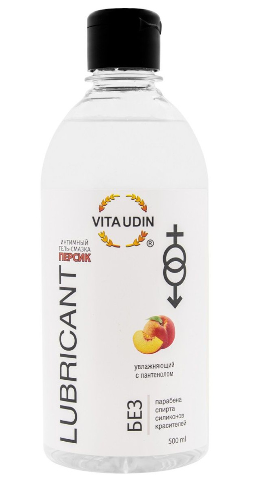 Интимный гель-смазка на водной основе VITA UDIN с ароматом персика - 500 мл. купить в секс шопе