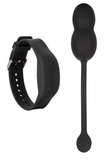 Черные вагинальные виброшарики с браслетом-пультом Wristband Remote Ultra-Soft Kegel System купить в секс шопе
