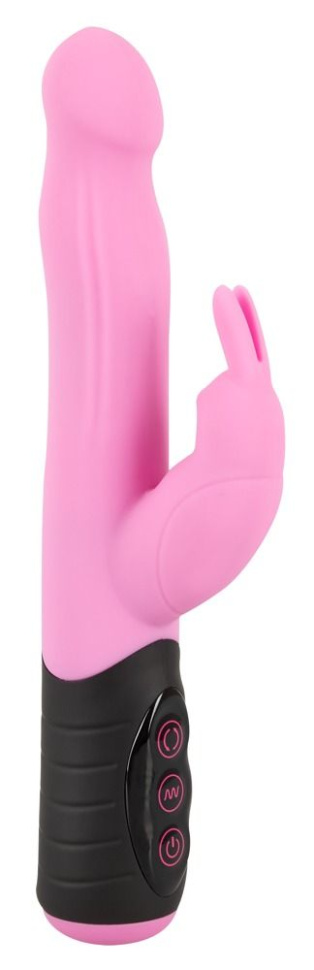 Розовый вибратор-кролик с ротацией Rotating Rabbit - 21,7 см. купить в секс шопе
