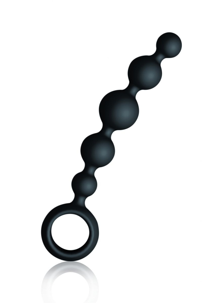 Малая чёрная анальная цепочка Joyballs Anal Wave - 17,5 см. купить в секс шопе