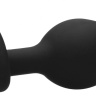 Черная анальная пробка с прозрачным стразом Large Ribbed Diamond Heart Plug - 8 см. купить в секс шопе