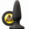 Черная силиконовая пробка среднего размера Emoji SHT - 10,2 см. купить в секс шопе