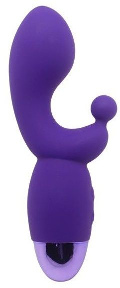 Фиолетовый вибратор INDULGENCE Rechargeable G Kiss - 16,5 см. купить в секс шопе