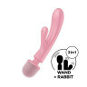 Розовый двусторонний вибромассажер Triple Lover - 23,7 см. купить в секс шопе