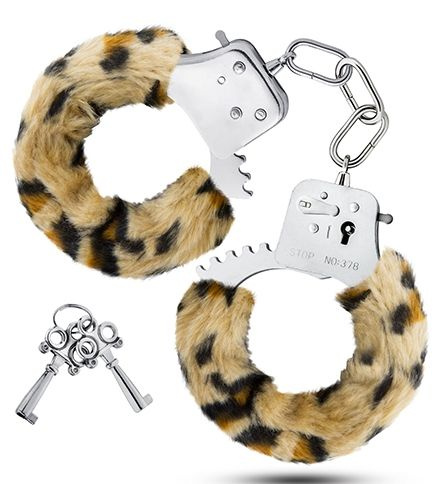Леопардовые игровые наручники Cuffs купить в секс шопе