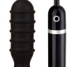 Чёрная анальная вибропробка с рёбрышками - 10 см. купить в секс шопе