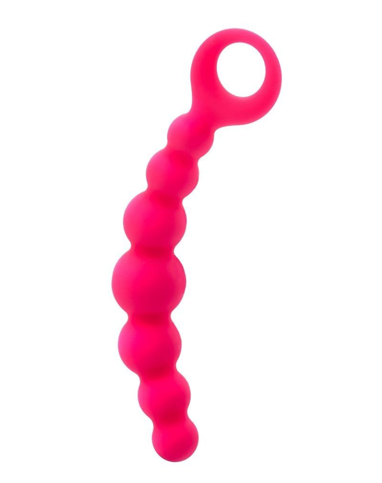 Розовый анальный стимулятор с ручкой-кольцом купить в секс шопе
