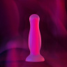 Розовая, светящаяся в темноте анальная втулка John Glow - 12,5 см. купить в секс шопе