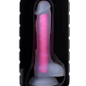 Прозрачно-розовый фаллоимитатор, светящийся в темноте, James Glow - 18 см. купить в секс шопе