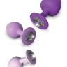 Набор из 3 фиолетовых анальных пробок со стразами Little Gems Trainer Set купить в секс шопе