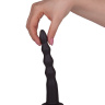 Чёрная анальная ёлочка из 5 звеньев - 20 см. купить в секс шопе