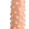 Телесный реалистичный фаллоимитатор с пупырышками - 23,5 см. купить в секс шопе