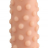 Телесный реалистичный фаллоимитатор с пупырышками - 23,5 см. купить в секс шопе