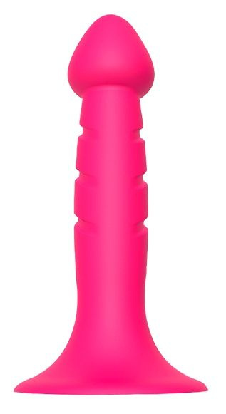 Розовая анальная пробка-фаллос CARVED PLUG - 13,5 см. купить в секс шопе