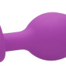 Фиолетовая анальная пробка с прозрачным стразом Large Ribbed Diamond Heart Plug - 8 см. купить в секс шопе