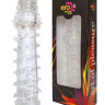 Закрытая прозрачная рельефная насадка с шипиками Crystal sleeve - 13,5 см. купить в секс шопе