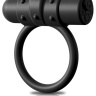 Черное перезаряжаемое эрекционное кольцо Vibrating Silicone C-Ring купить в секс шопе