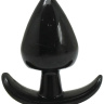 Черная коническая анальная пробка с ограничителем - 5 см. купить в секс шопе